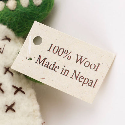 Handmade Wool Felt Animal Keychain - Bear, Rabbit, Hedgehog & Croc | Nepal Artisan Bag Charm