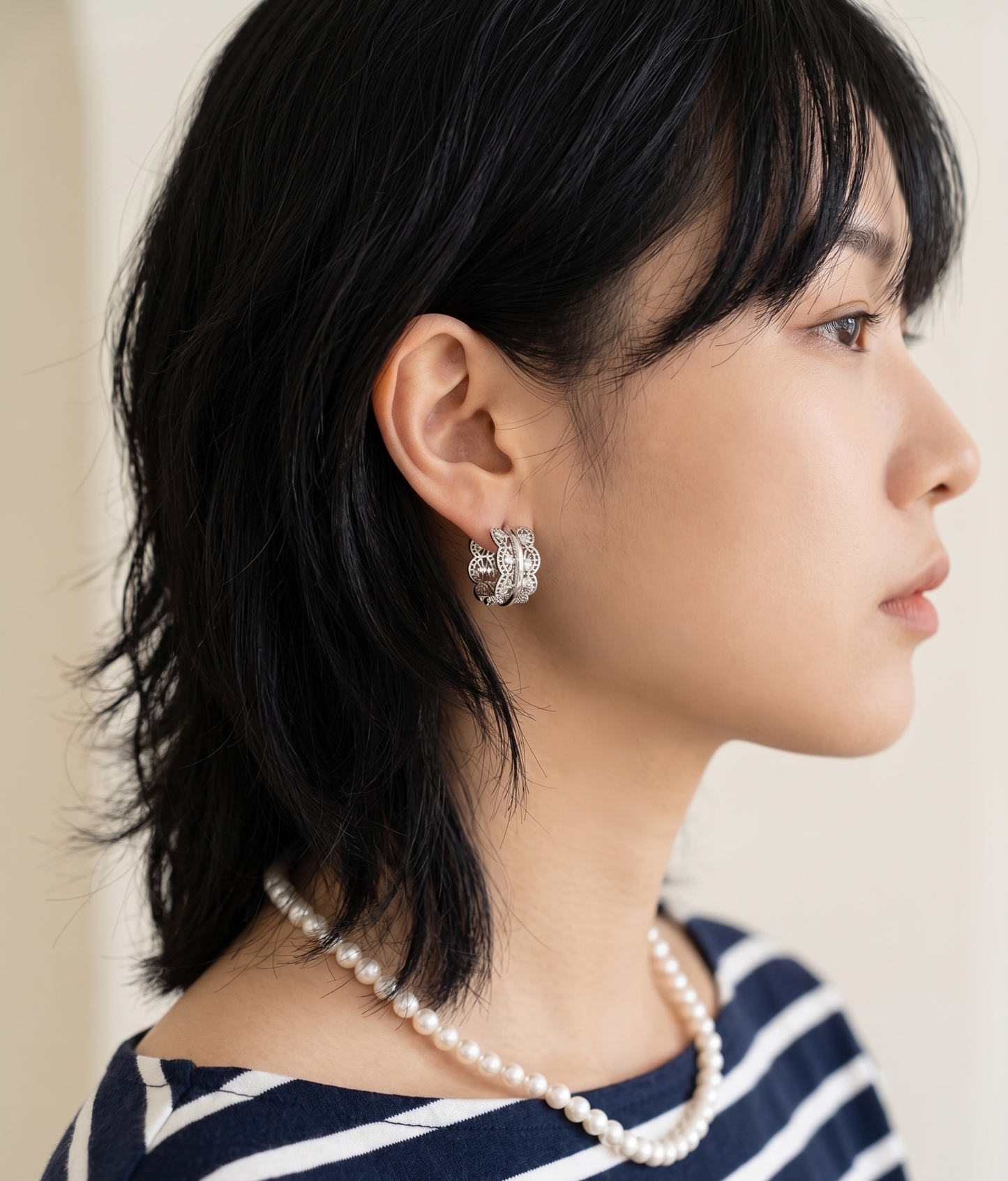 Vintage Filigree Chunky Hoop Earrings | CZ | Gold & Silver | Korean Jewelry