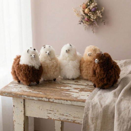 Handmade Real Alpaca Fur Keychain from Peru - 5 Colors Bag Charm