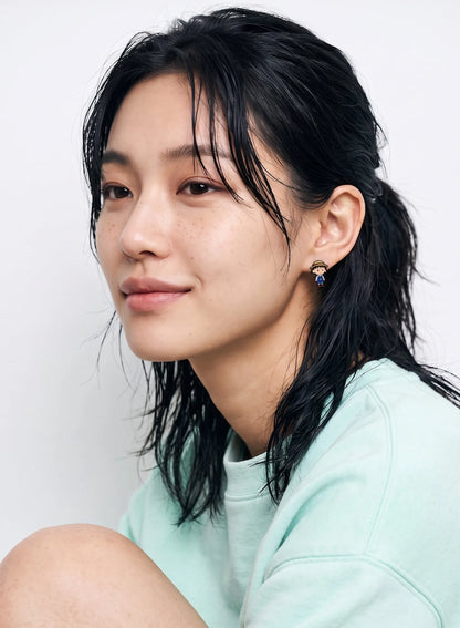Maruko-chan Mismatch Stud Earrings – Enamel Anime Character