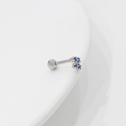 Blue CZ Barbell Studs (3 Styles) – Rhodium Plated
