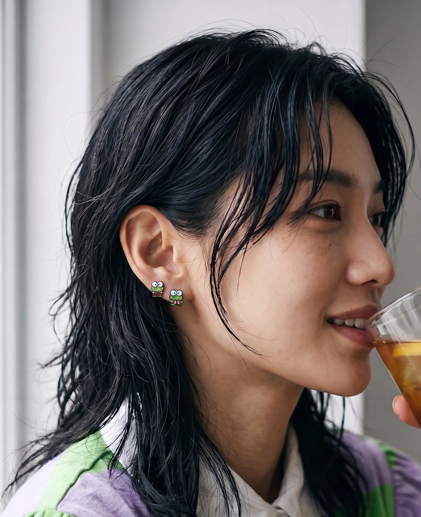 Keroppi Enamel Studs — K-Style Ear Stack