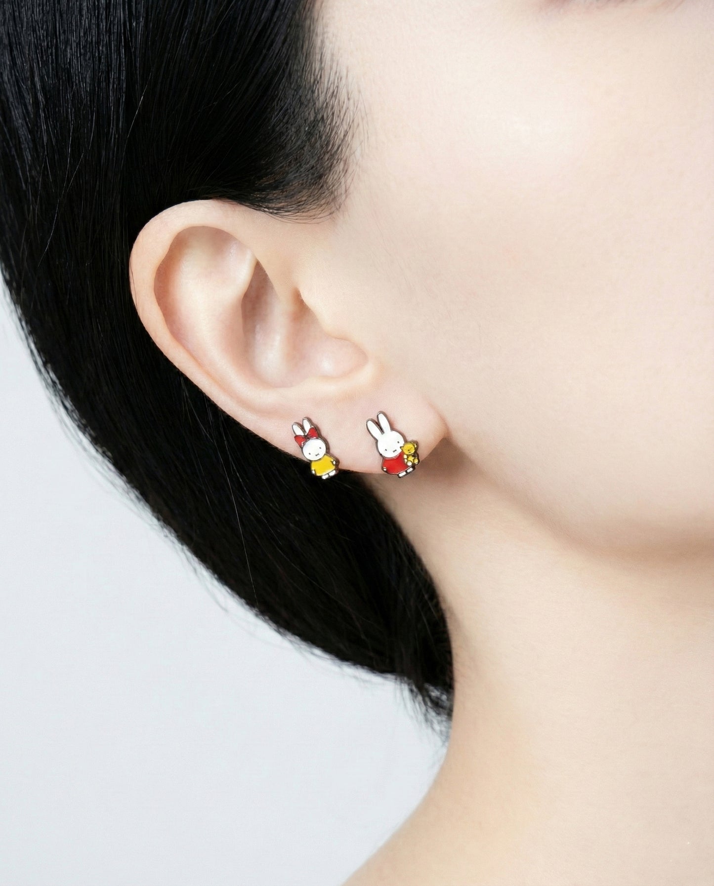 Kawaii Miffy (Nijntje) Earrings - Mismatched Bear & Ribbon