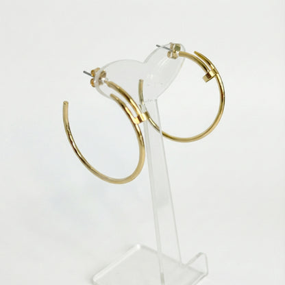 Modern Screw Hoop Earrings | Brass Titanium Posts | Gold Silver Rose Gold