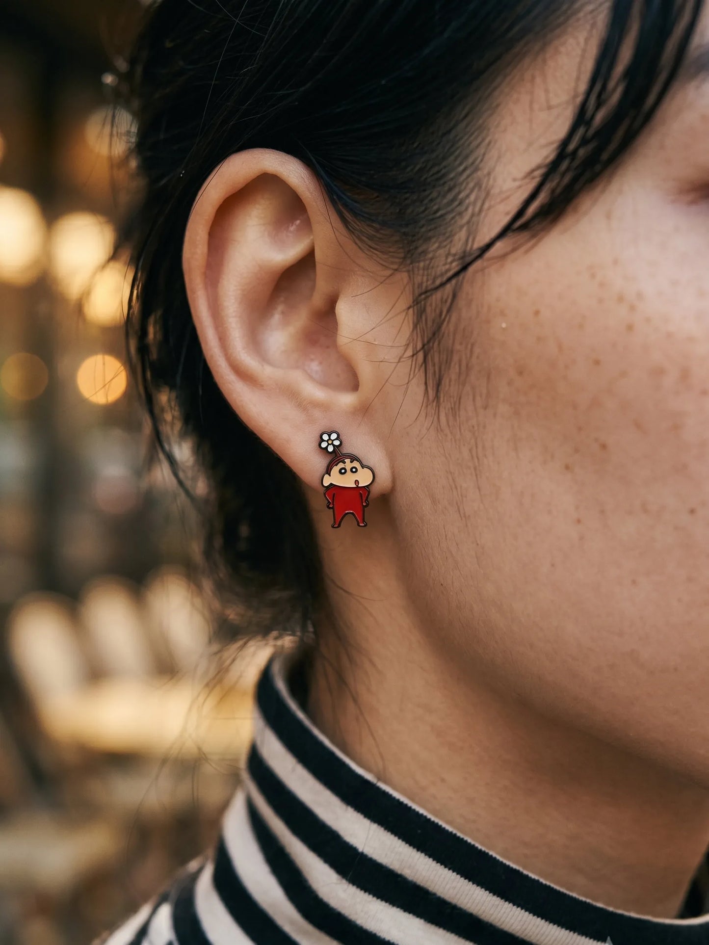 Crayon Shin-chan Mismatch Earrings — The K-Style Staple