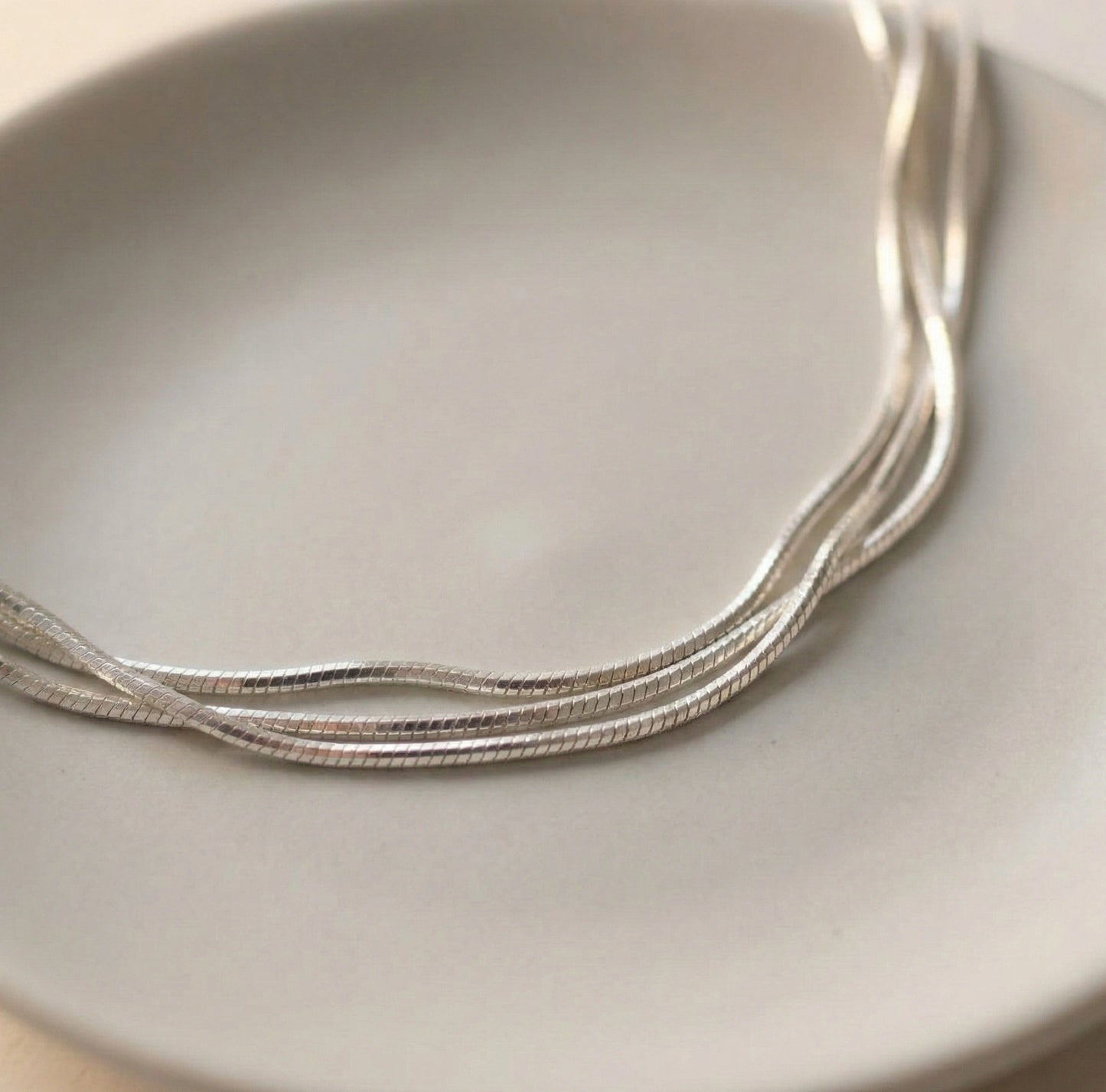 925 Sterling Silver 3-Strand Snake Chain Layered Bracelet – Minimalist Everyday Jewelry