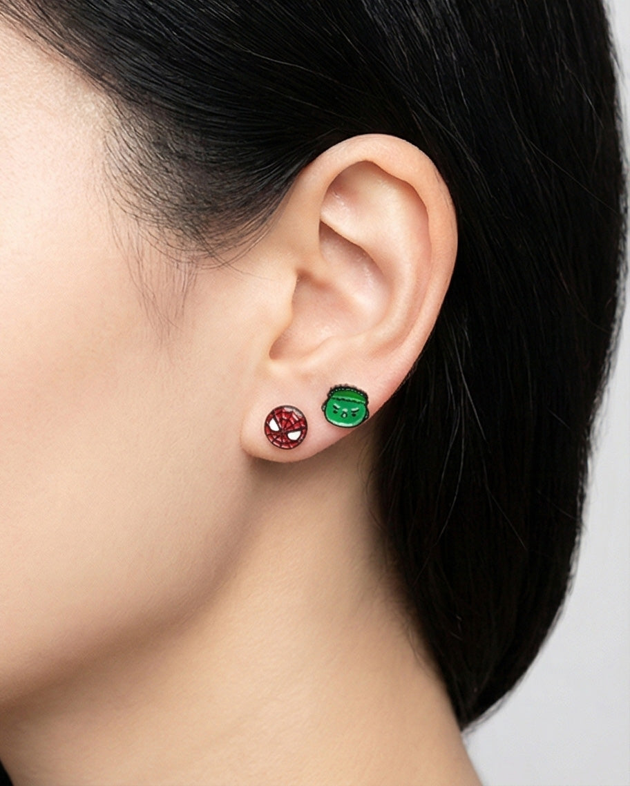 Hand-Painted Marvel Avengers Mini Studs | 925 Silver Post | Made in Korea