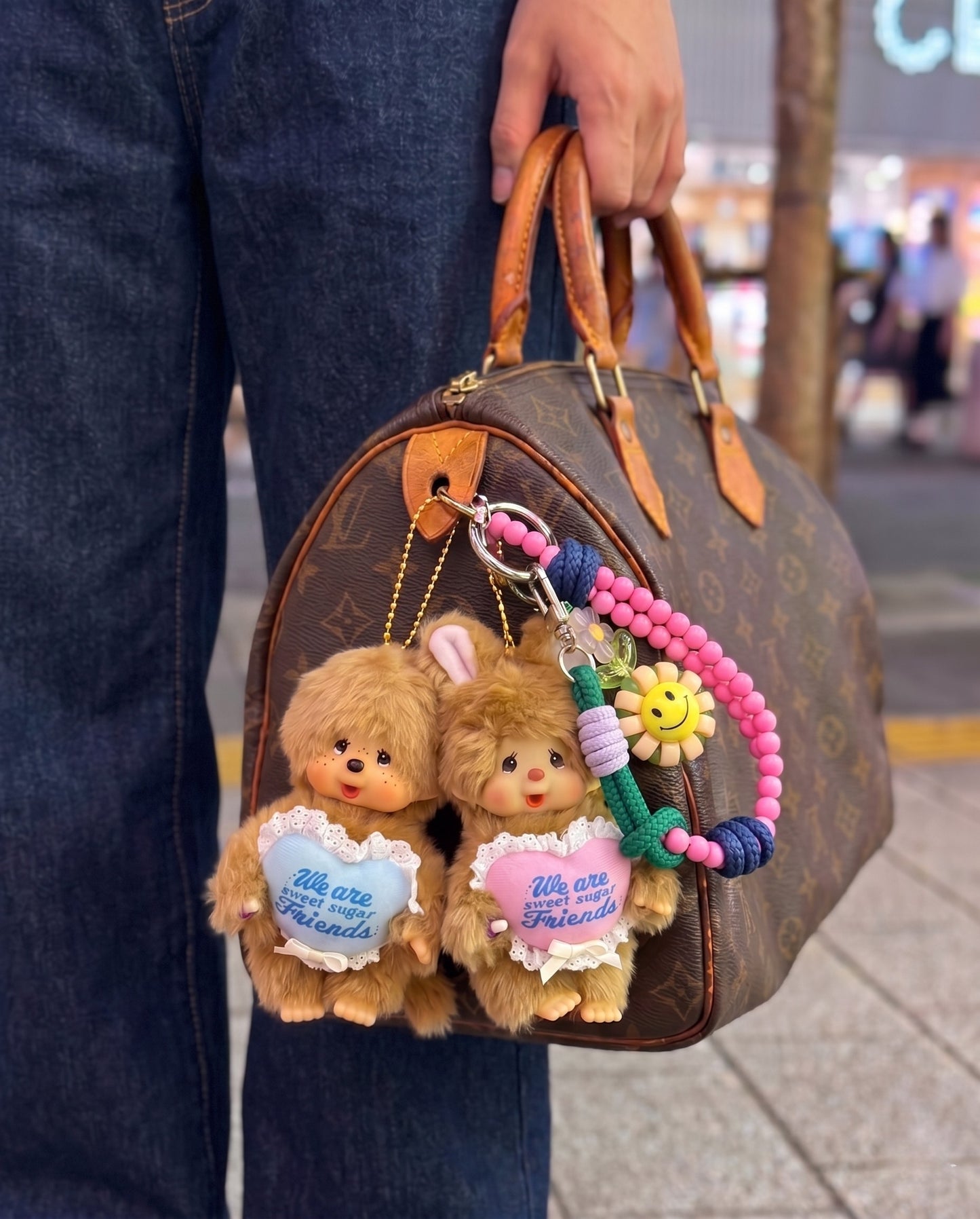 Monchhichi Sweet Sugar Friends Plush Bag Charm | Coquette Y2K Keychain