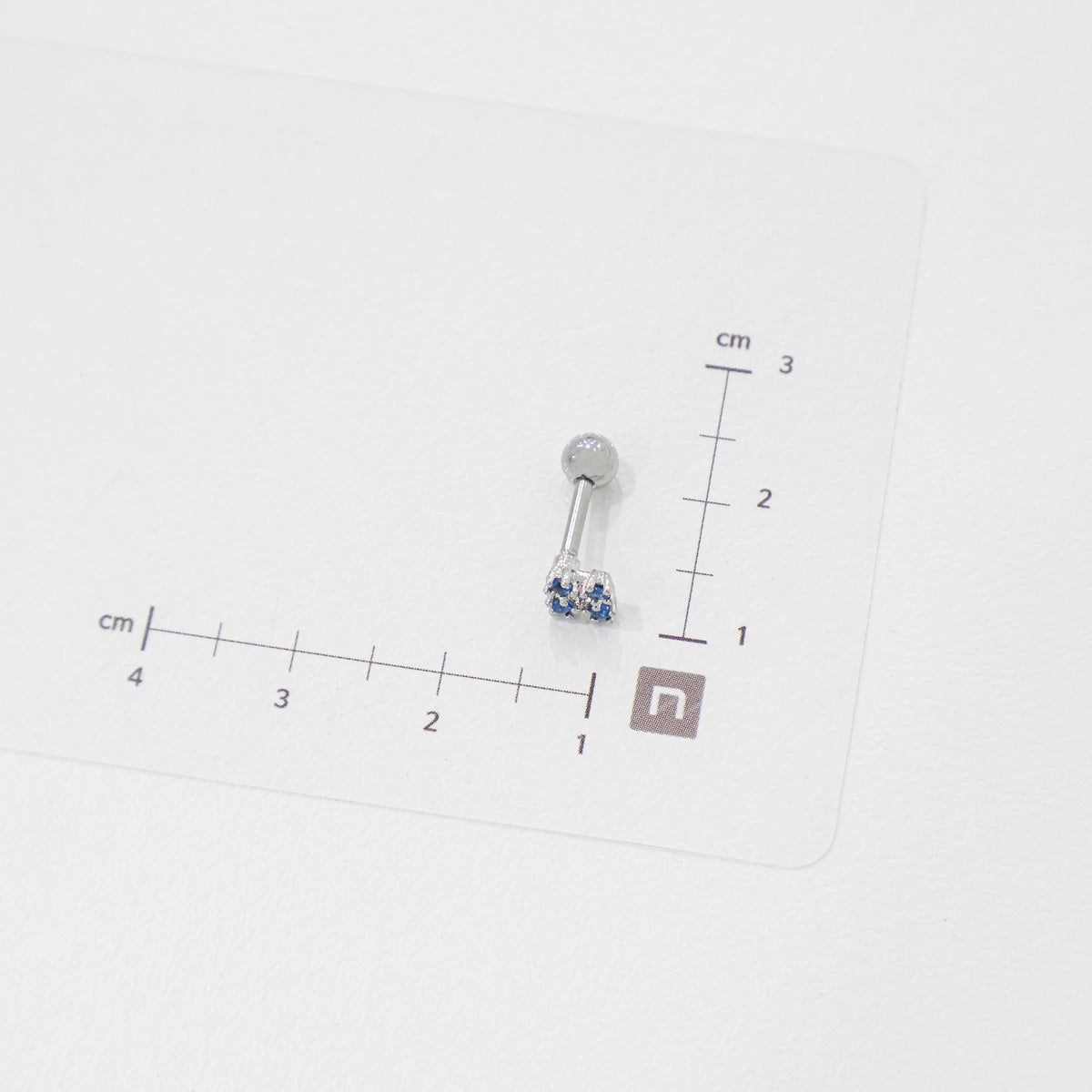 Blue CZ Barbell Studs (3 Styles) – Rhodium Plated