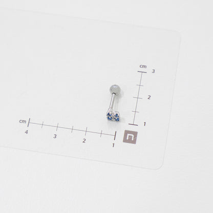 Blue CZ Barbell Studs (3 Styles) – Rhodium Plated