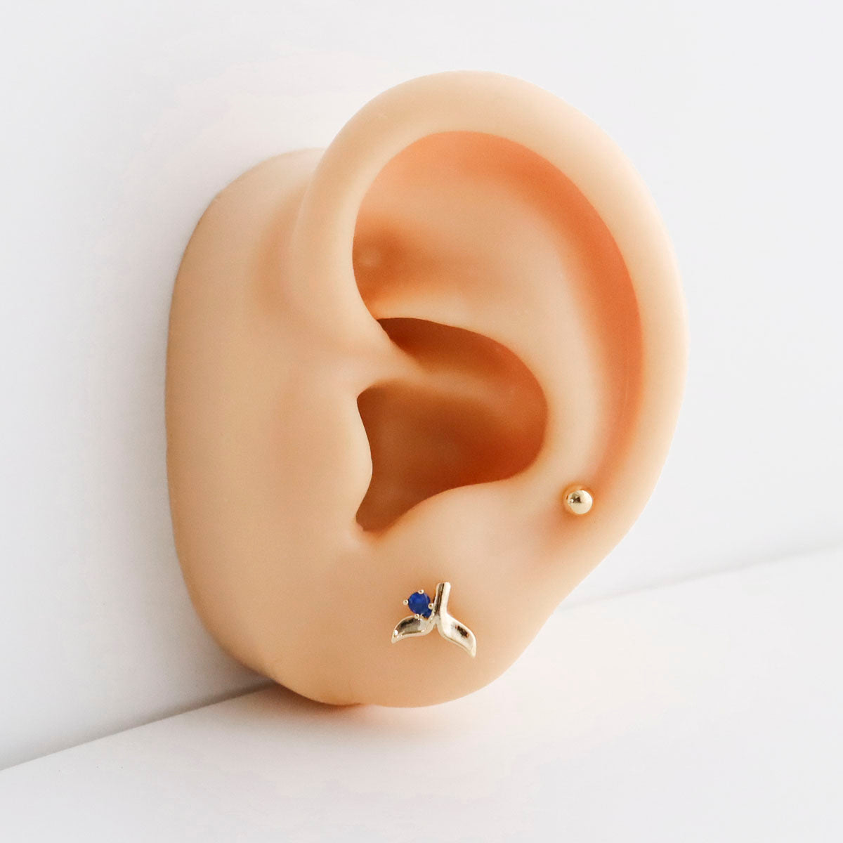 Lucky Ocean 4-Piece Barbell Ball Stud Earring Set - Dolphin & Whale Tail