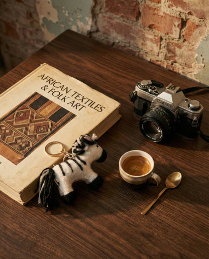 Handmade Wool Felt Horse Keychain - Lucky Charm from Nepal