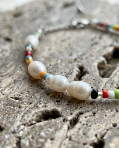 Real Freshwater Pearl & Miyuki Bead Bracelet | Handmade Korea