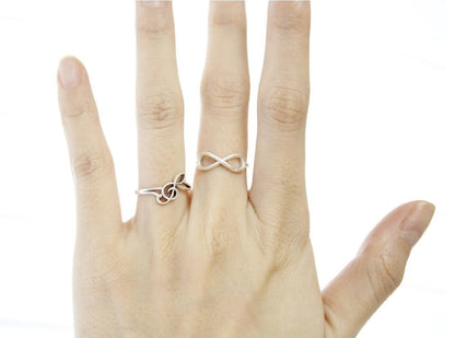 925 Sterling Silver Sideways Treble Clef Handmade Ring