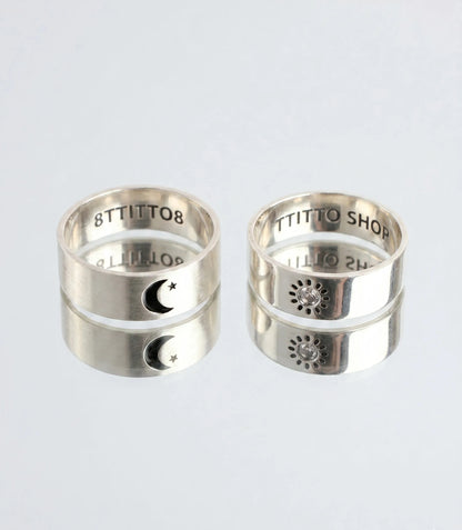 Sun & Moon Promise Ring — 925 Silver | Matching Set