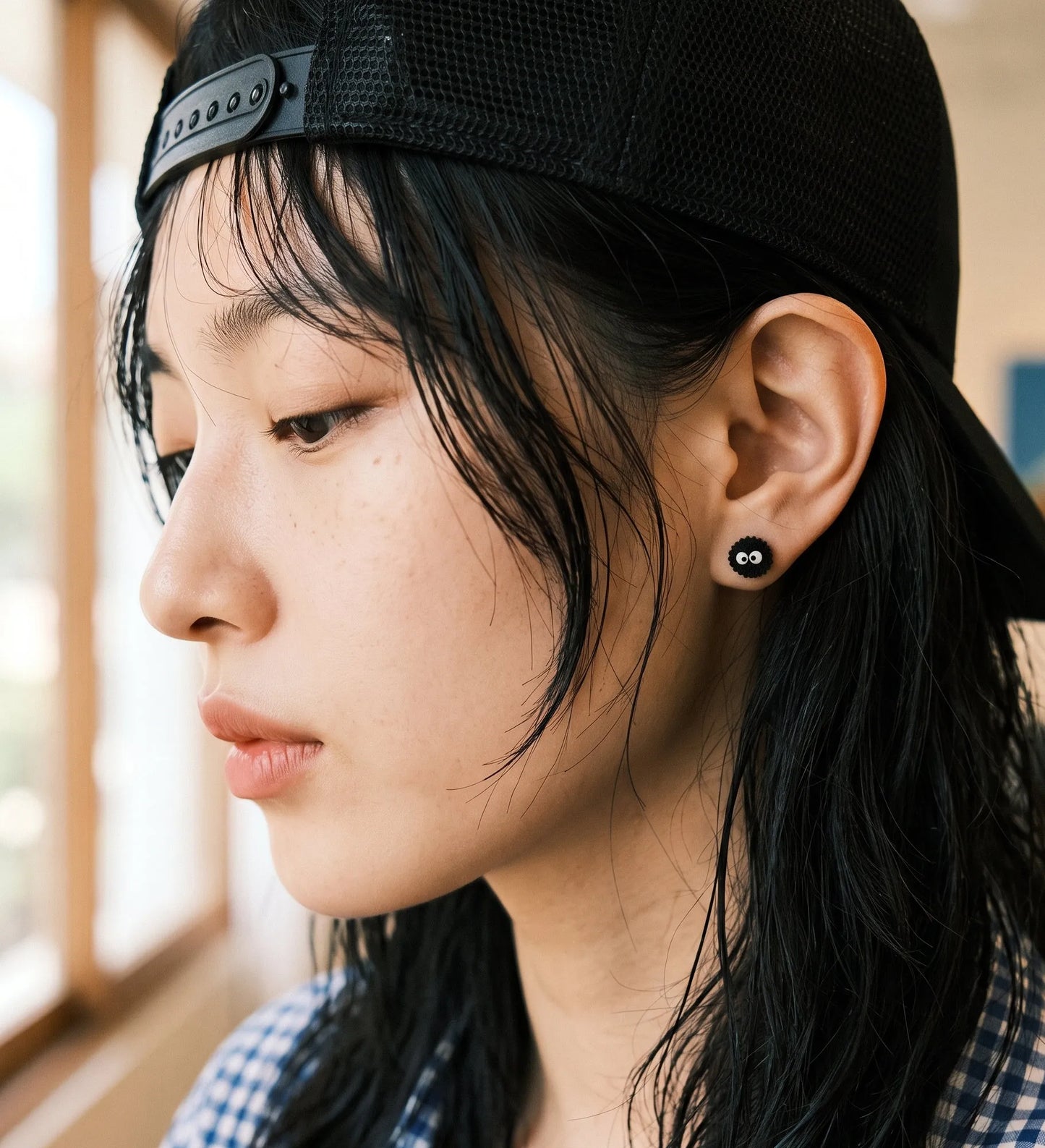 Soot Sprite Mismatched Drop Earrings | Ghibli Kitsch | Silver Post
