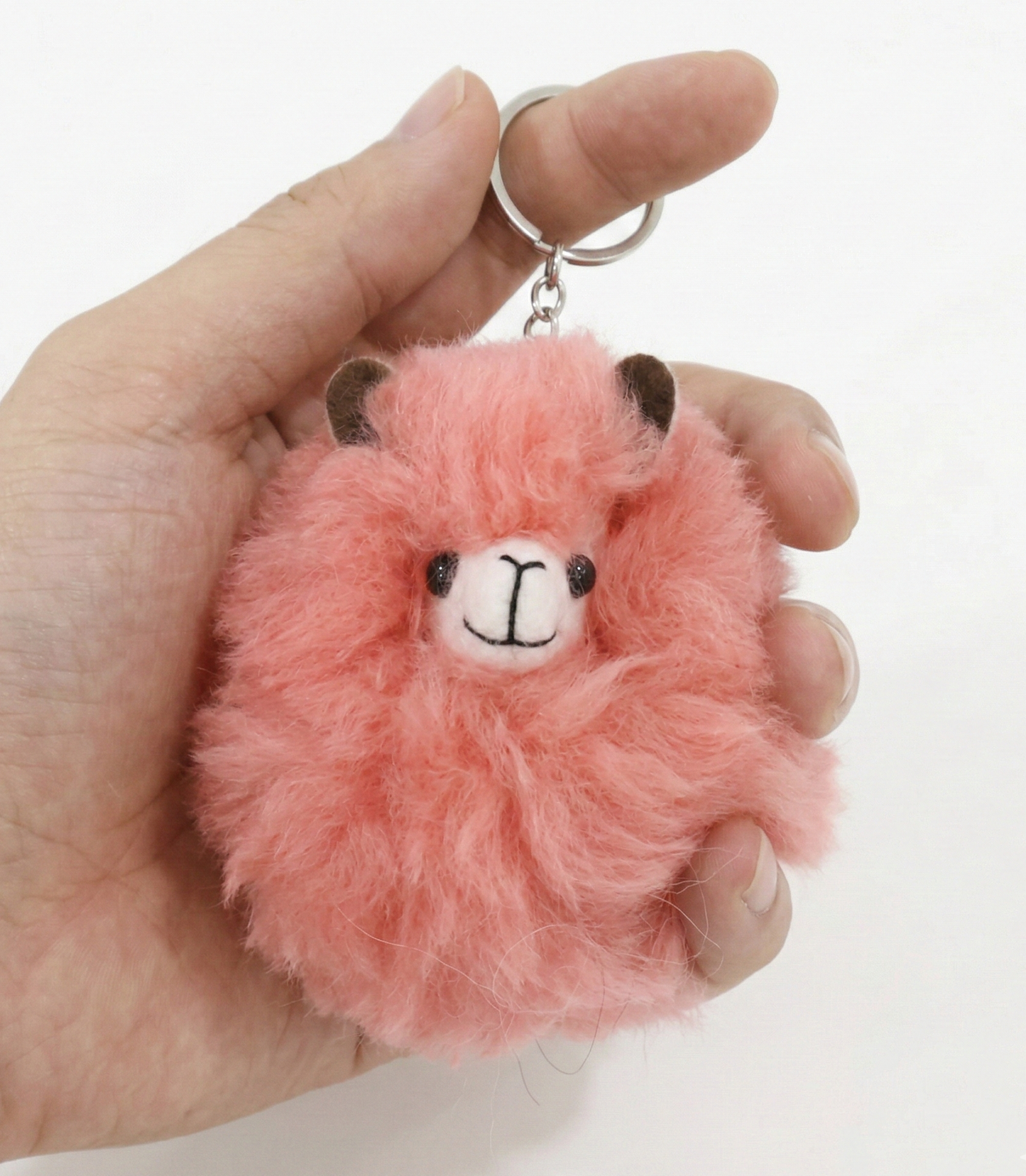 Real Alpaca Fur Fluffy Handcrafted Keychain Bag Charm