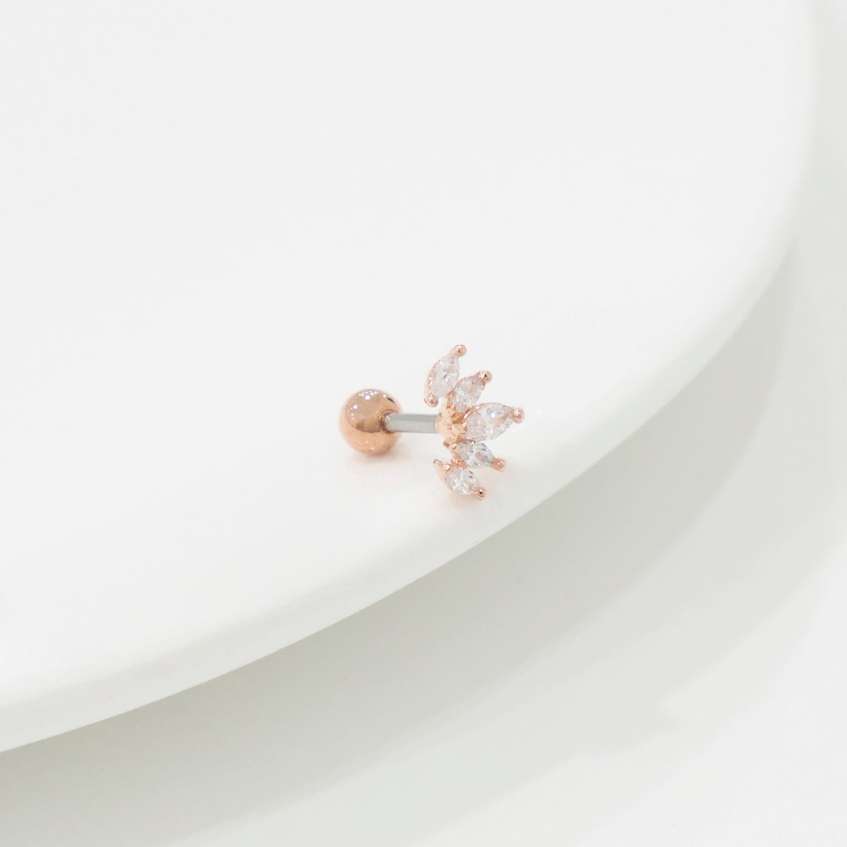 Wing Marquise Cubic Surgical Steel Cartilage Stud 3 Colors