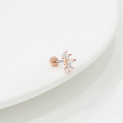 Wing Marquise Cubic Surgical Steel Cartilage Stud 3 Colors