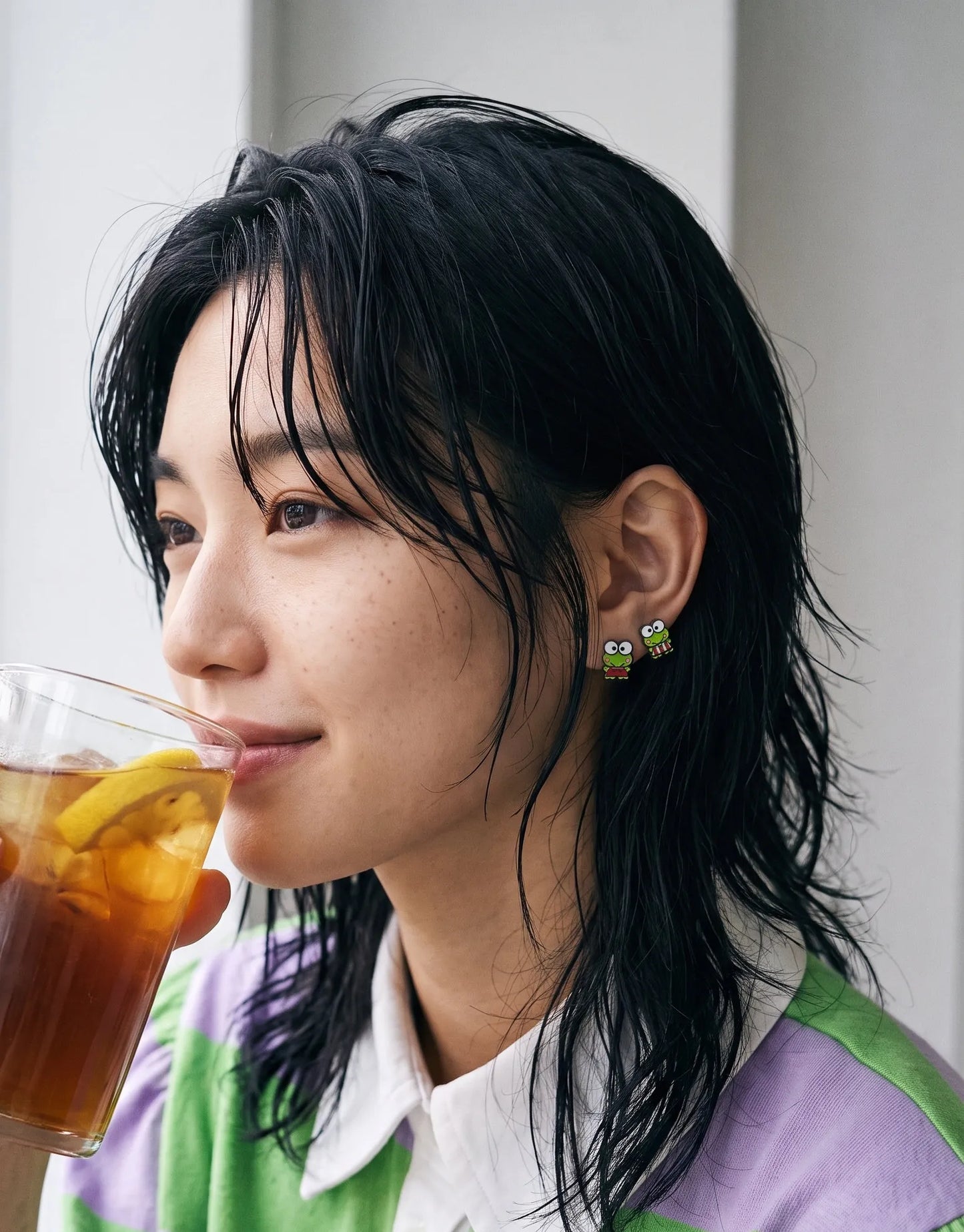 Keroppi Enamel Studs — K-Style Ear Stack