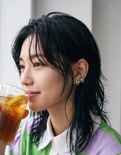 Keroppi Enamel Studs — K-Style Ear Stack
