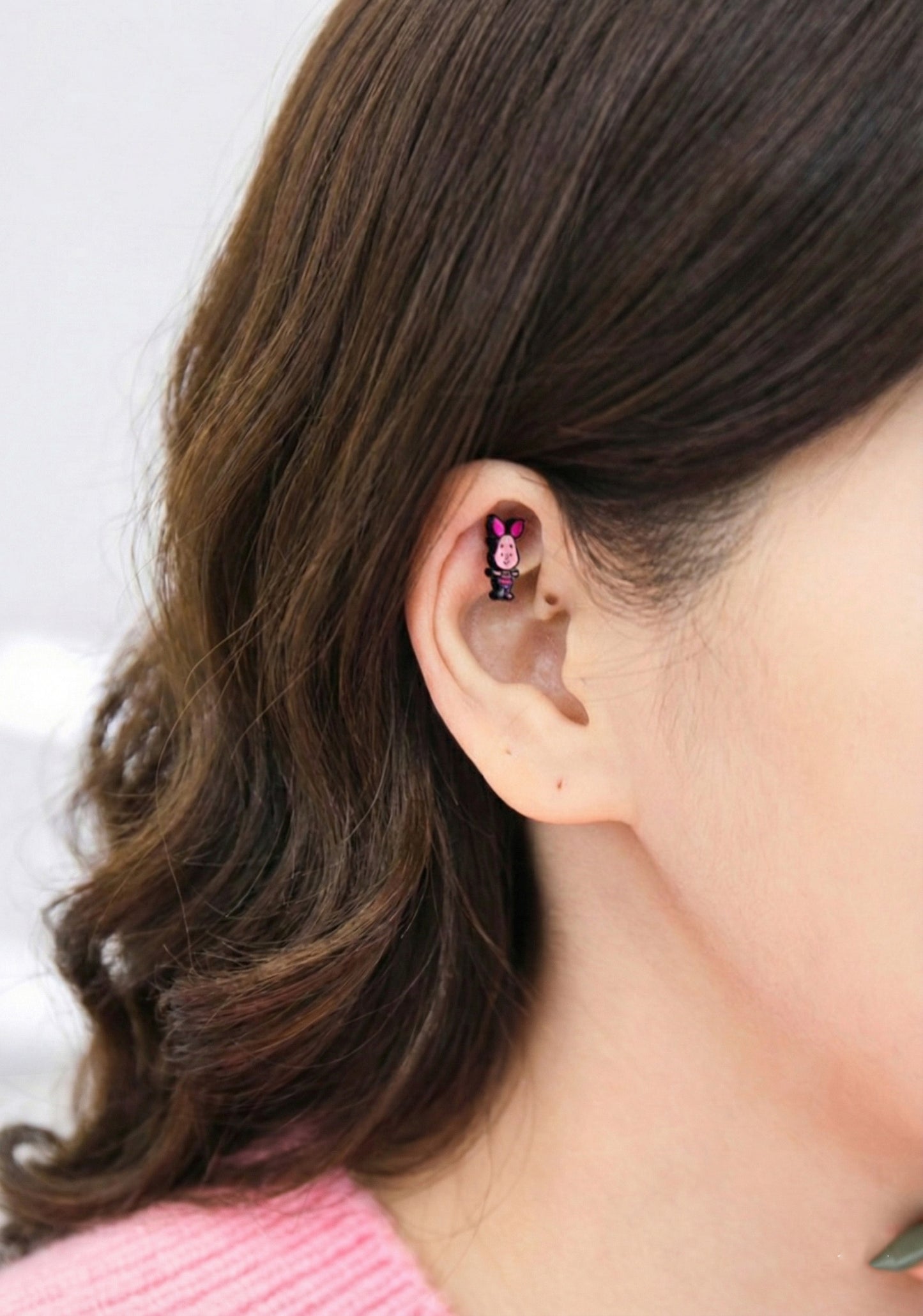 Winnie the Pooh & Piglet Helix Earrings | Surgical Steel Barbell Studs