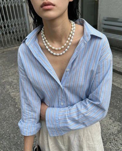 Real Freshwater Pearl & Color Bead Choker Necklace | Y2K Kitsch Neck Stack