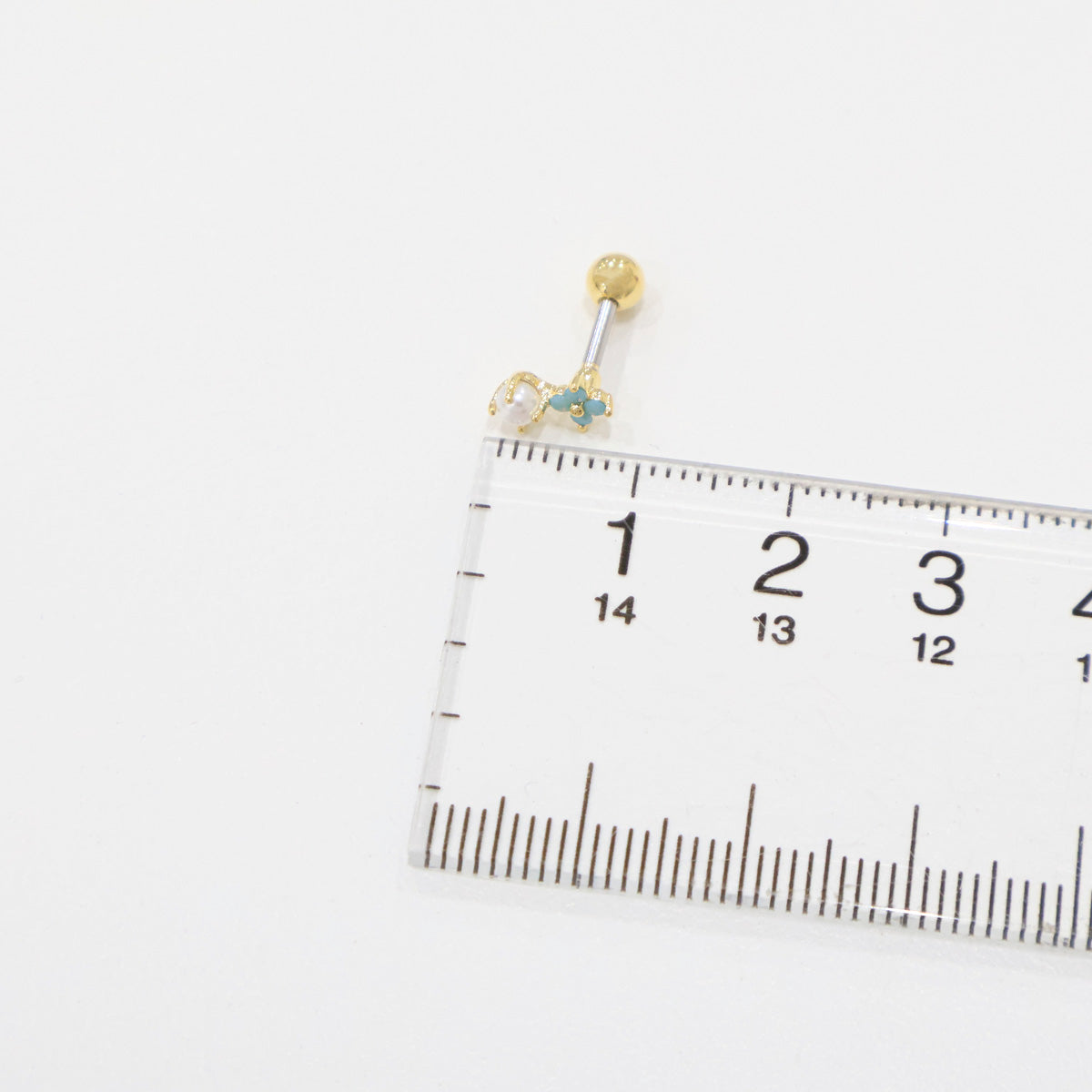 Pastel Flower Pearl Barbell Stud - Surgical Steel Cartilage Piercing