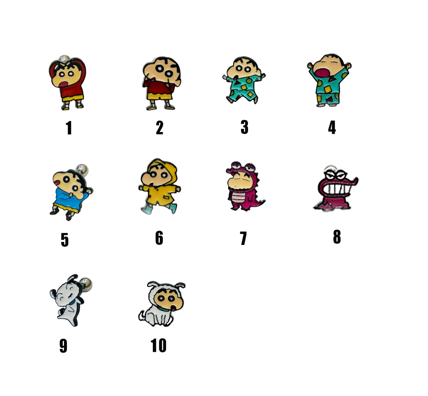 Shin-chan Character Earrings - Surgical Steel (12 Designs)