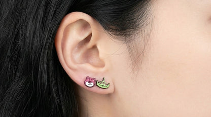 Toy Story Enamel Stud Earring Set (4pcs) - Hypoallergenic Silver Post Handmade in Korea