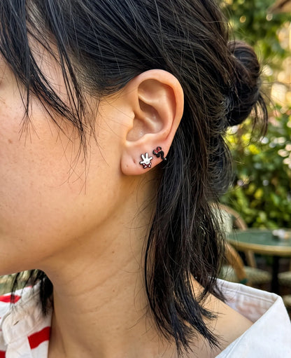 Vintage Disney Minnie Mouse Enamel Stud Set (4-Piece) | K-Style Kitsch Earrings
