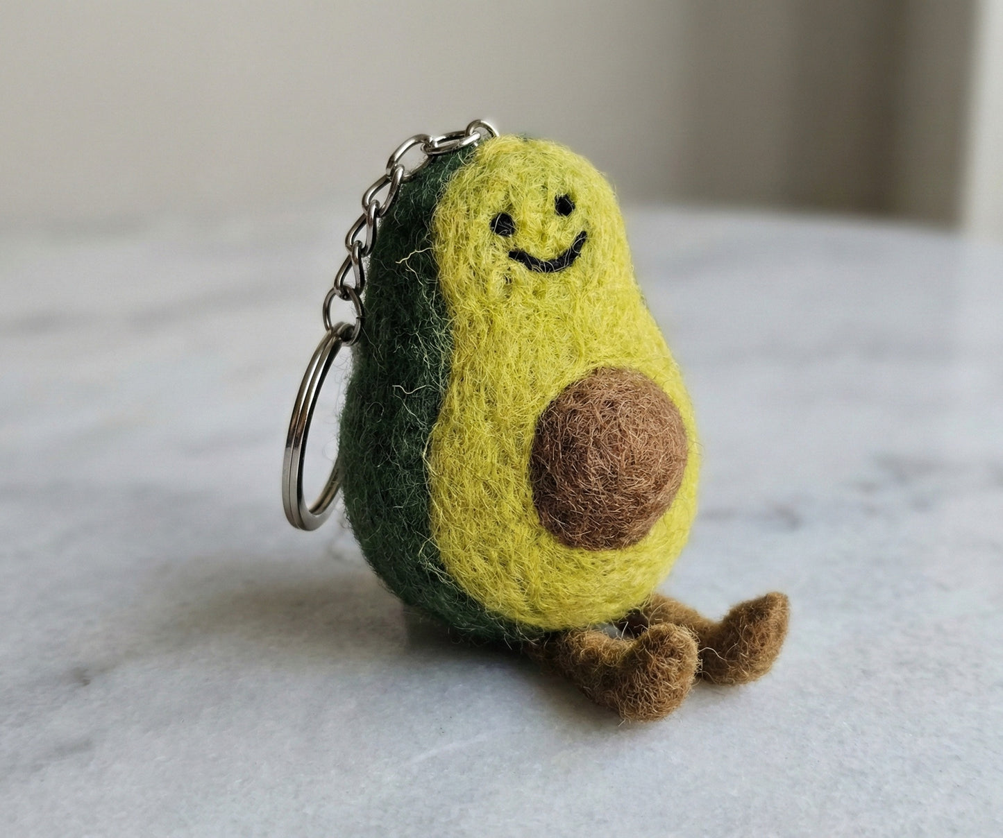 Handmade Nepal Wool Felt Veggie Keychain - Corn Avocado Scallion Broccoli