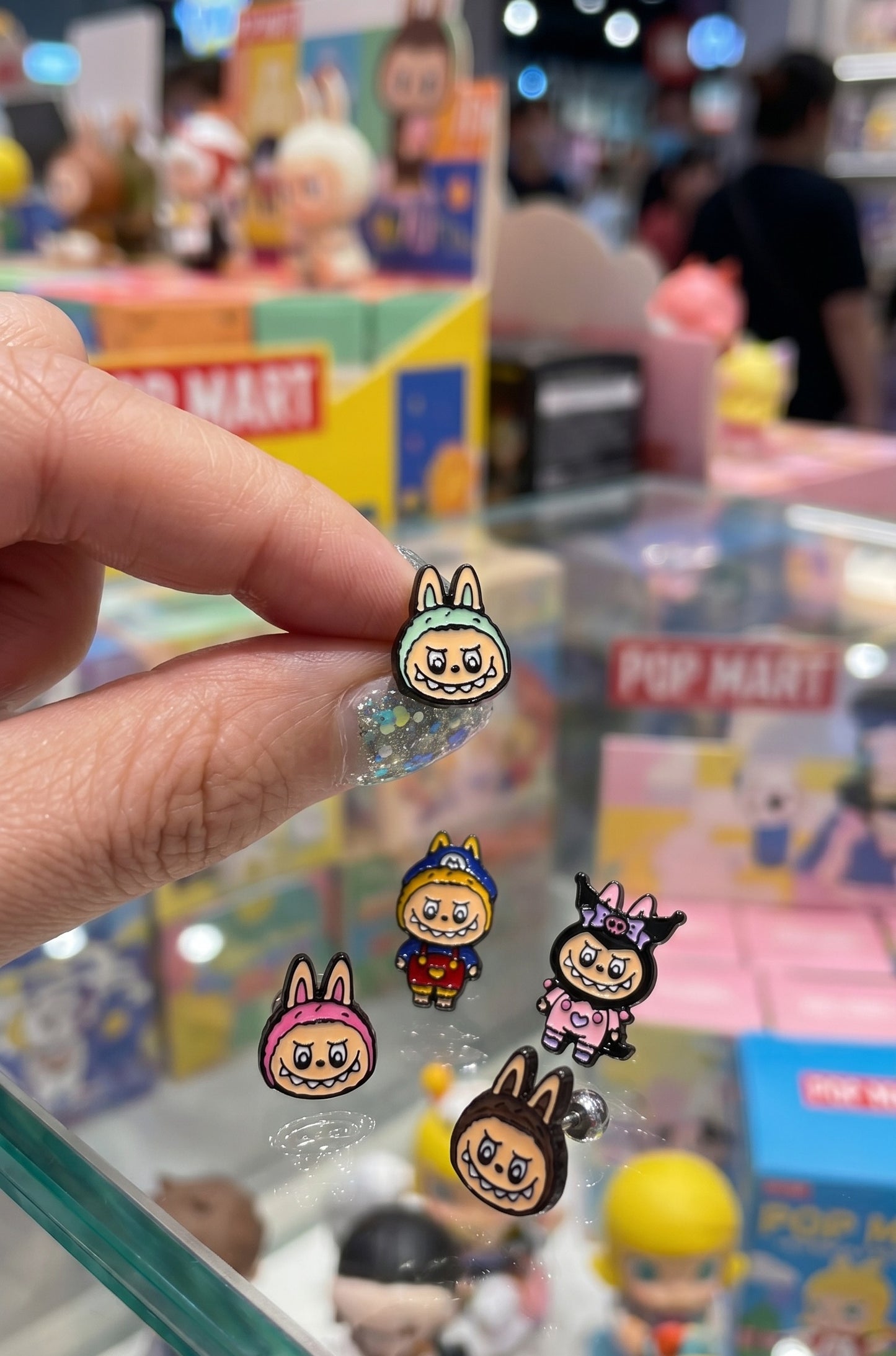 Labubu Ear Stack Set — 5 Character Studs | Wear Your Toys | Handmade in Korea