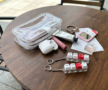 Clicky Mechanical Keycap Keychain - LED Fidget Toy "You Can Do It" & "I Love You"