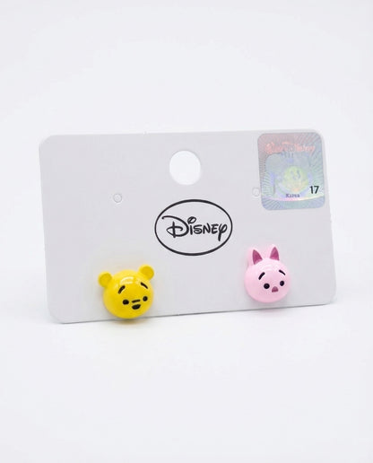 Winnie the Pooh earring set - Pooh and Piglet Tsum Tsum studs on official Disney packaging