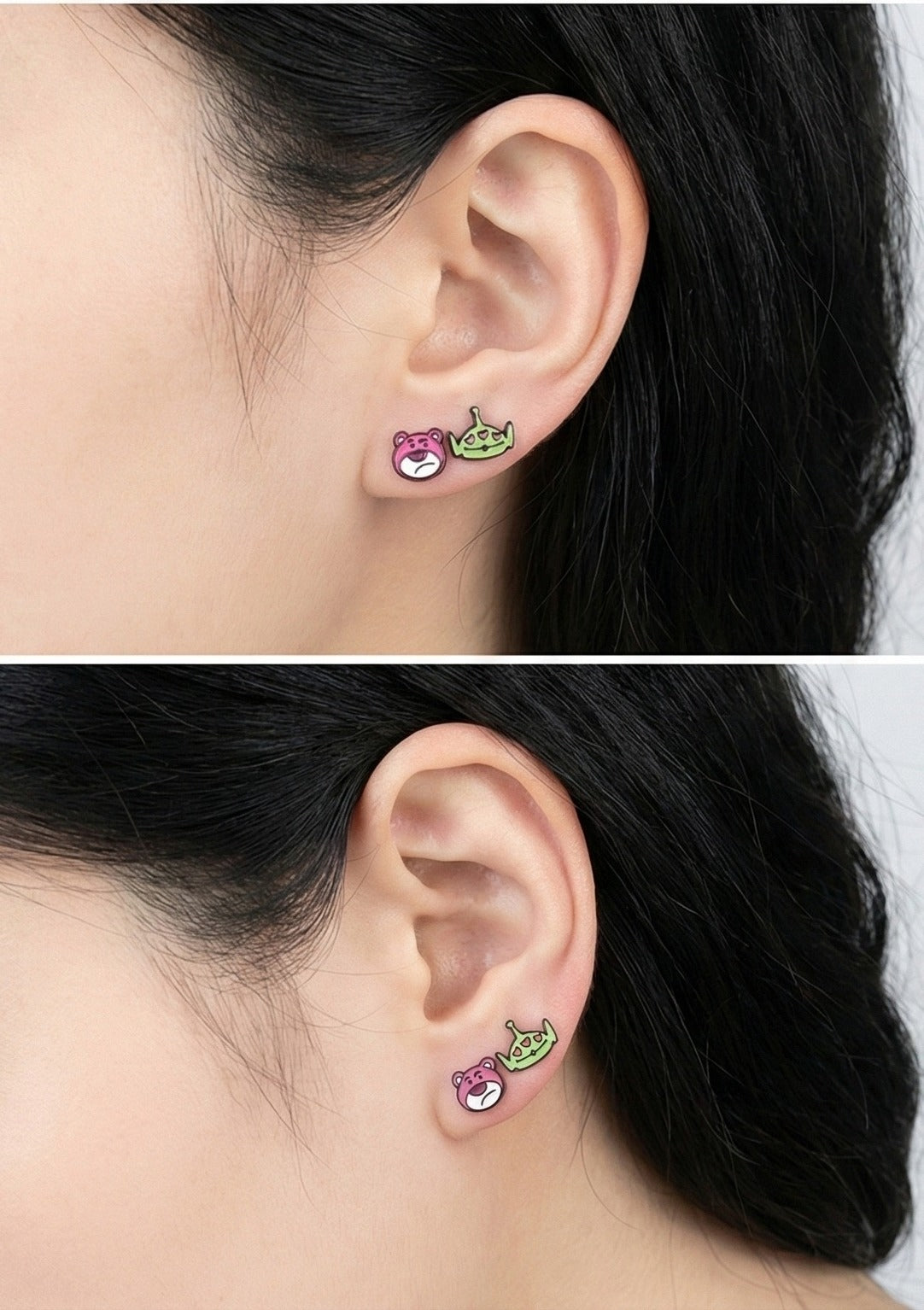 Toy Story Enamel Stud Earring Set (4pcs) - Hypoallergenic Silver Post Handmade in Korea