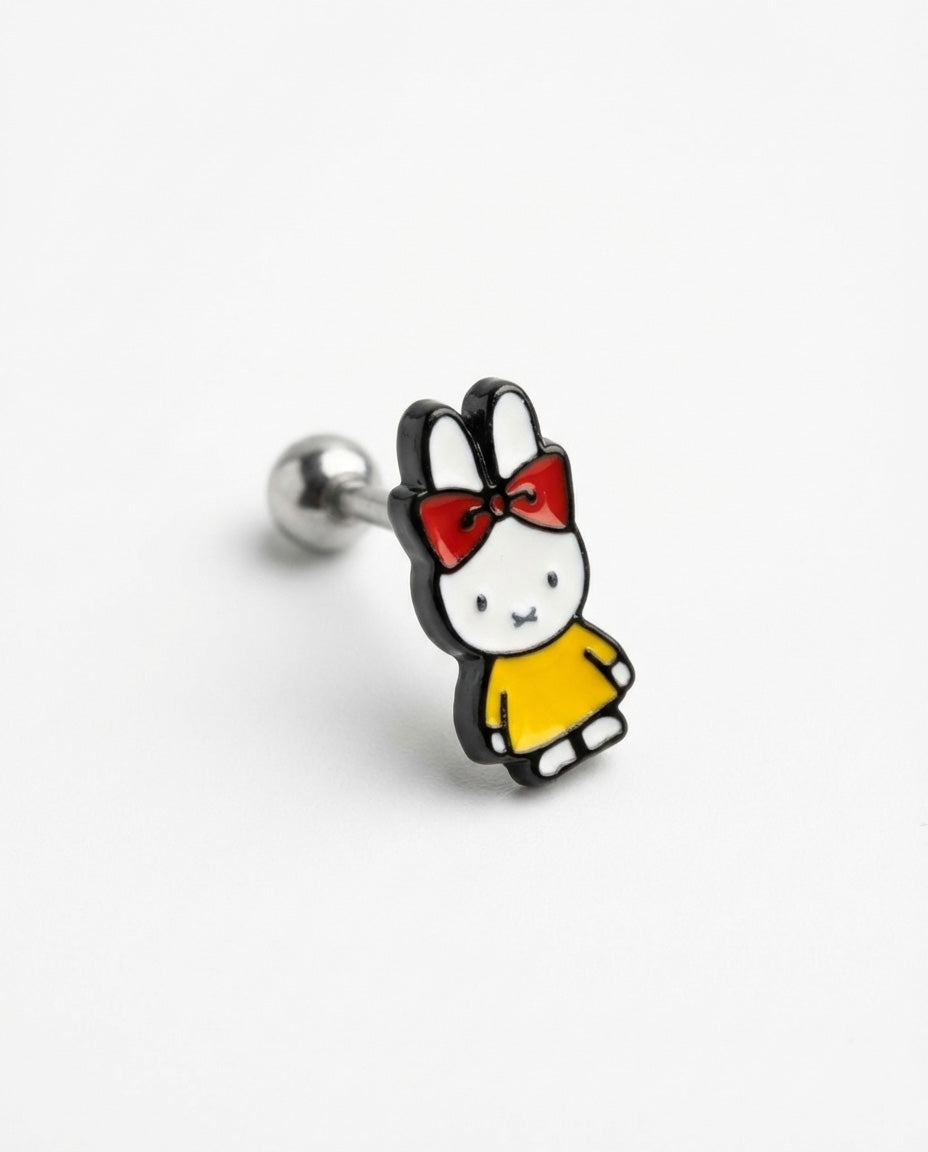 Premium Miffy (Nijntje) Enamel Piercing - Surgical Steel Cartilage Helix Conch Stud