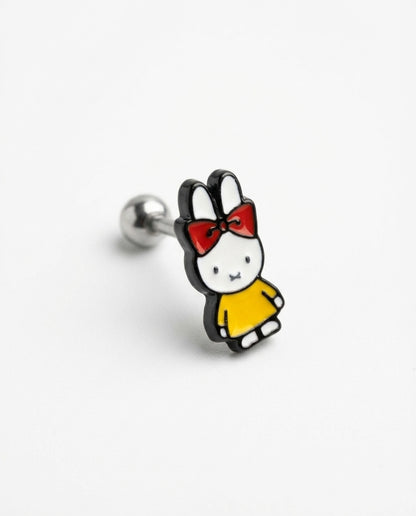 Premium Miffy (Nijntje) Enamel Piercing - Surgical Steel Cartilage Helix Conch Stud