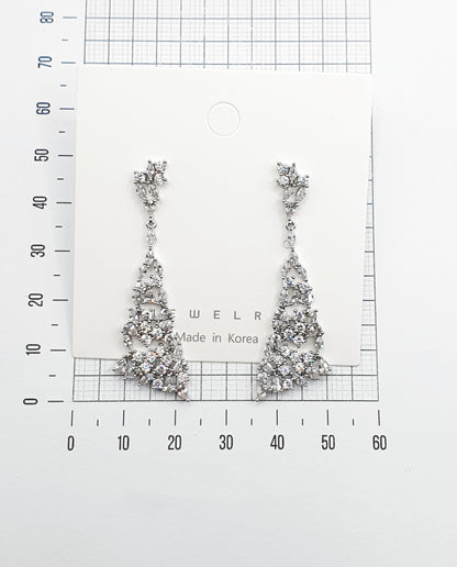 Exquisite Marquise CZ Chandelier Drop Earrings - 925 Silver Post