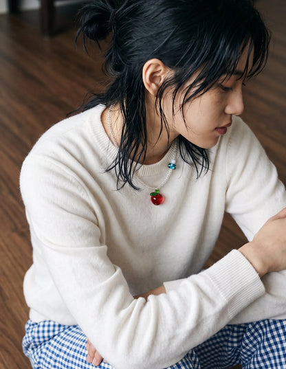 Fruit Charm Bead Necklace | Apple or Strawberry – K-Style
