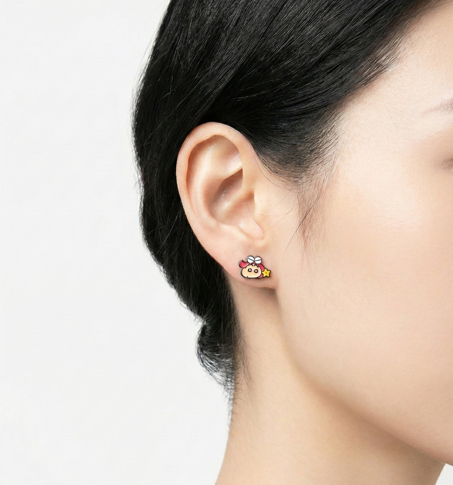 Crayon Shin-chan & Chocobi Character Stud Earrings Set - 925 Silver Post