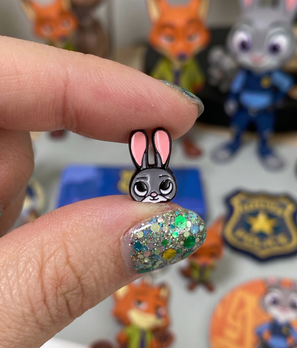 Zootopia Judy & Nick Enamel Barbell Stud Earring — Surgical Steel, Made in Korea, Sold Separately