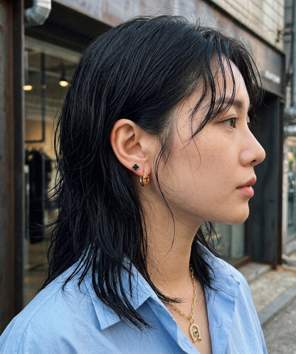 925 Silver CZ Clover Piercing Stud | Single | Rose Gold Plated