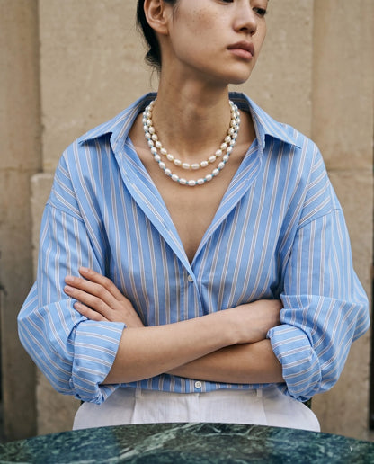 Real Freshwater Pearl & Color Bead Choker Necklace | Y2K Kitsch Neck Stack