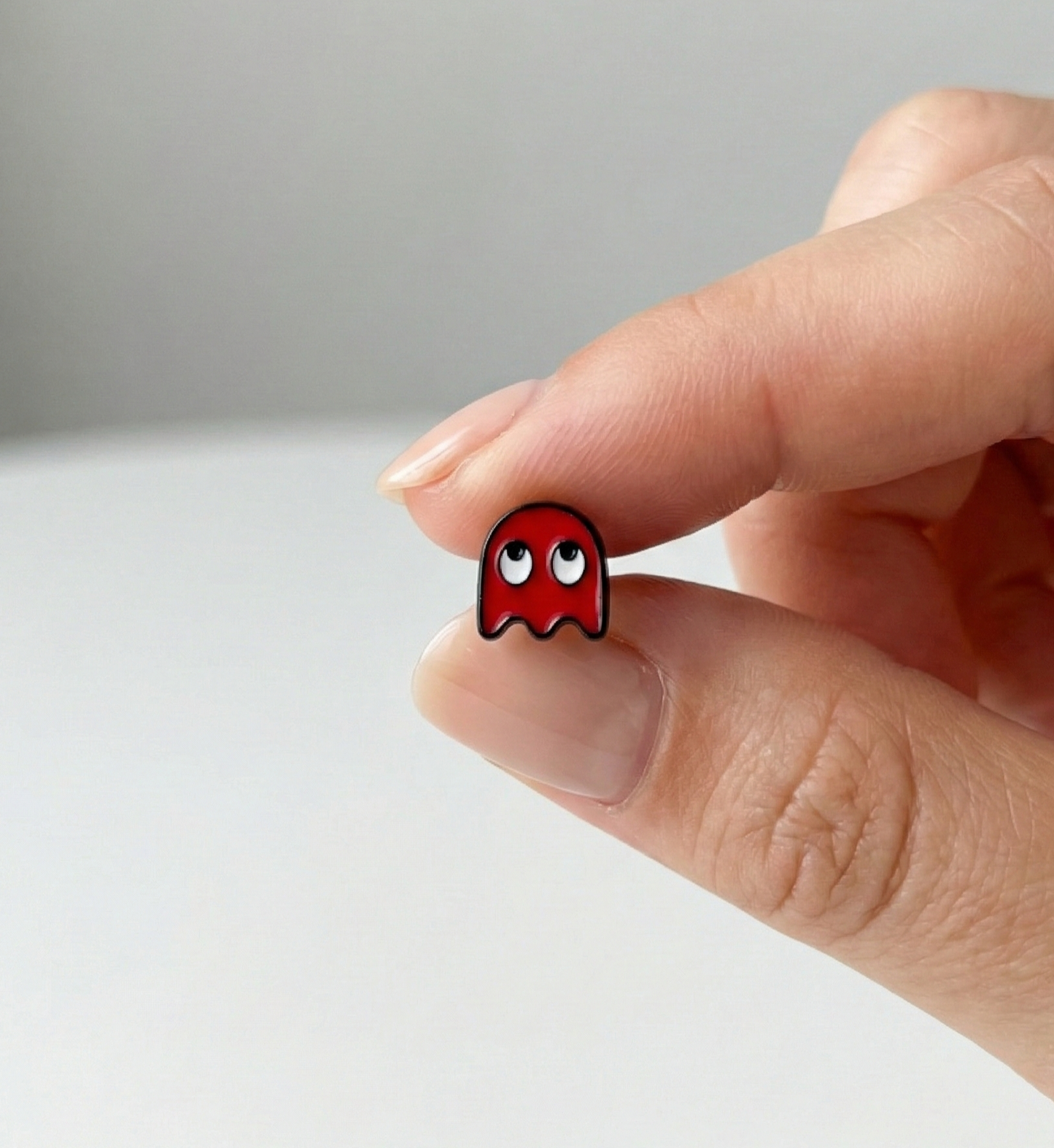 Pac-Man & Ghost Barbell Stud | Retro Gamercore Piercing | Made in Korea