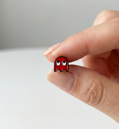 Pac-Man & Ghost Barbell Stud | Retro Gamercore Piercing | Made in Korea