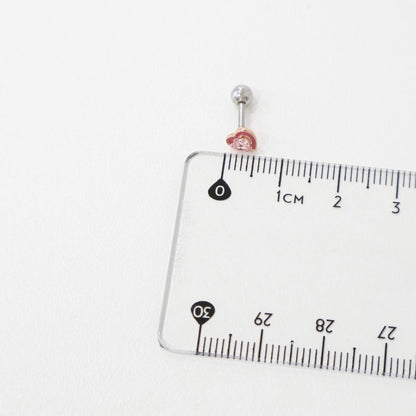 Sweetheart Crystal Barbell Stud Earrings – Ocean Blue & Blush Pink