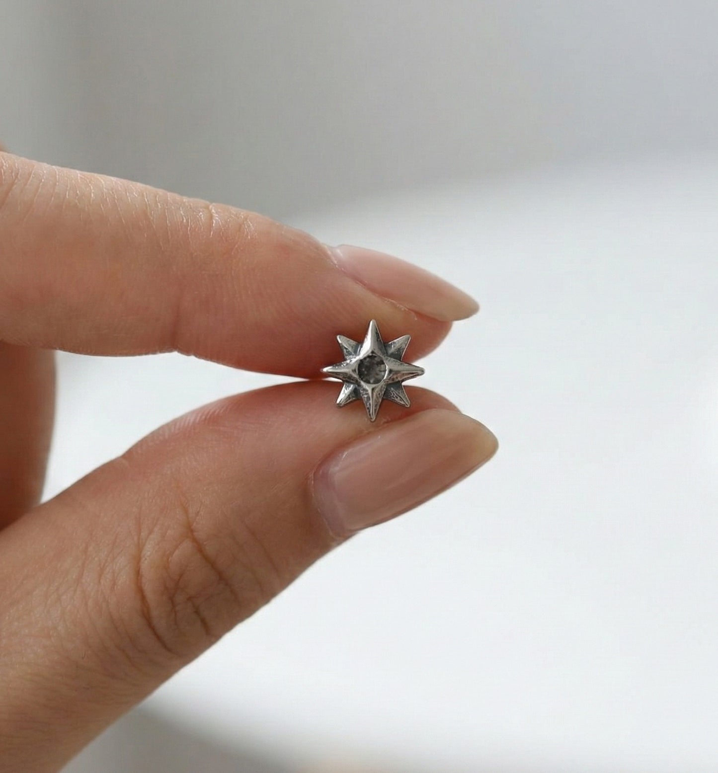 Vintage Y2K Chunky Star Barbell Stud Earrings - Surgical Steel Post, 4 Edgy Designs for Ear Stacking