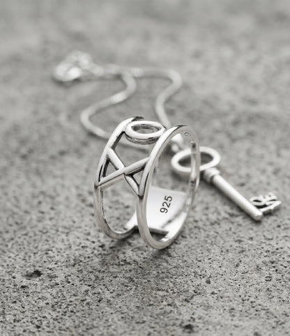 Chunky XO 925 Sterling Silver Bold Wide Band Ring | Handmade Korea