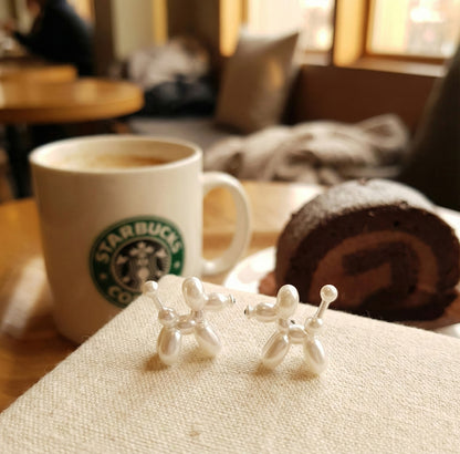 Balloon Dog Earrings - 3D Pop Art Studs in 5 Colors - Titanium Post